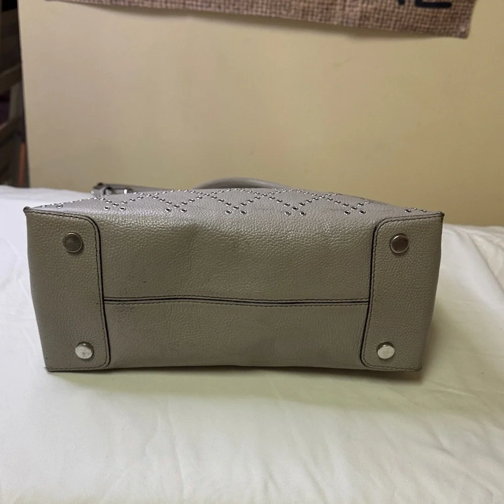 Michael Kors Studded Satchel Tote –‎ Gray Leather